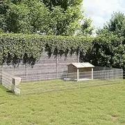 Free Range Animal Enclosure 24-Panel Galvanised Iron 54x60 cm for Patio Backyard - Portable DIY Modular Fence for Rabbits and Small Pets, Silver