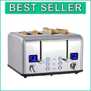 Extra Wide Slot 4 Slice Toaster with Quick Cancel and Removable Crumb Tray