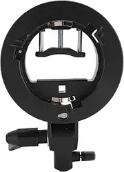 Camera Flash Bracket, Holder for Bowens Mount Plastic Metal Round Head Camera Flash Bracket with Adjustable Knob for Godox S Type V850 V860III TT685