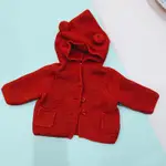 BABY GAP 熊寶寶紅色針織毛衣外套 0-3M