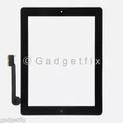 Black Front Panel Touch Screen Glass Digitizer + Home Button Assembly for iPad 3
