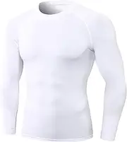 [Queerier] Men's Compression Shirts Long Sleeve Athletic Workout Tops Gym Undershirts Running Cool Dry Baselayers T Shirts 1/3 Pack
