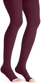 JOBST Maternity Opaque Compression Stockings, 20-30 mmHg, Thigh High, Open Toe, Cranberry, Large