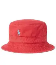 NWT Polo Ralph Lauren STARBOARD RED BUCKET Hat Men's S/M Light Blue Pony Logo