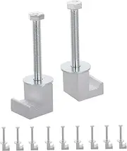 COMPUKAS 10pcs Silver Aluminum Clamps for Secure Mounting Pickup Truck Tool Boxes Durable Tie Downs for Various Models Stable Attachment with Sleek Design