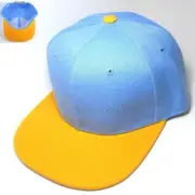 Sky Blue And Gold Blank SnapBack Cap, Quality Crown Caps Inc.