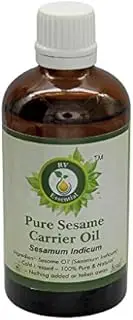 R V Essential Pure Sesame Carrier Oil 100ml- Sesamum Indicum (100% Pure and Natural Cold Pressed)