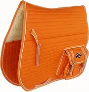 Horse Quilted ENGLISH SADDLE PAD Pockets Half Fleece Padded Dressage 7274