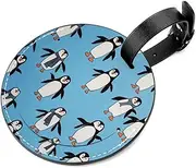 [YTYVAGT] Luggage Tag,Luggage Tags for Suitcases,Travel Tags for Luggage,2-Pc,Blue Background Penguins
