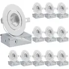 QPLUS 4 Inch Adjustable Recessed LED Light Eyeball Downlight 5000K ETL - 12PK