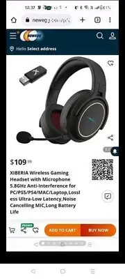 XIBERIA Wireless Gaming Headset for PS5,PS4,PC with Microphone,Lossless 2.4GH.