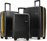 [MOKOBARA] Iconic Range The Set of 3 Polycarbonate Hard Shell Luggage 79Cms Cabin, Small Medium & Large Size German Makrolon, 8 Wheels Suitcase Trolley, Hinomoto Wheels, Crypto Sunray (Limited Edition
