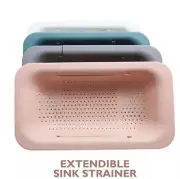 Pack Of 2- Adjustable Over The Sink Colander Collapsible Drain Basket