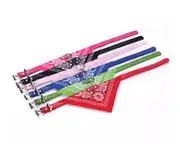 6X Adjustable Leather Collar Bandana Neck Scarf Dog Puppy Cat Kitten