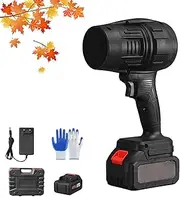 Super Powerful Cordless Blower, Yiicoong Cordless Blower, Three Adjustable Wind Speeds, for Patio Cleaning, Lawn Care, Blowing Leaves (Black* 1 Battery)