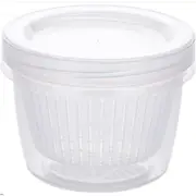3Pcs Kitchen Round Drain Sealed Box Ginger Garlic Onion Food Container Refrigerator Storage Draining Bowl with Lid