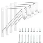 4 Pack Heavy Duty Closet Shelf & Rod Brackets, Wall Mounted Closet Shelf Brac...