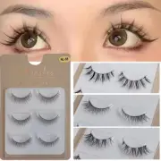 Lash Extension 3 Pairs False Eyelashes Natural Wispy Long Korean Eye Makeup
