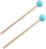 Jiozermi 2 Pcs Rubber Bell Mallets, 7.3 Inch Length Glockenspiel Sticks, Rubber Xylophone Mallet, Percussion Sticks for Drum Chime, Blue