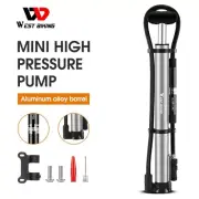 WEST BIKING Bike Tire Fork Pump Inflator Ball Pump Pressure Gauge 140PSI Silver