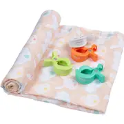 Playgro Fauna Friends Muslin Swaddle and Pram Clips