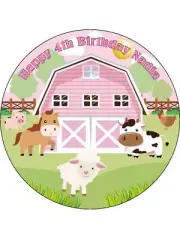 Farm Animal Cake Topper Edible Icing Birthday Cake Decorations