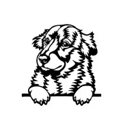 Puppy Golden Retriever Black Vinyl Decal Car Window Laptop Tablet Notebook