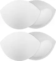 [Psyqtsuary] 2 Pairs Women's Push Up Bra Pads Inserts Breast Enhancers, Bra Cups Insert or Sew In, Large Cup Bust Lifter, Breast Enhancer Cups, Replacement Bras Pad Inserts, Add 1-2 Cup Size Fits A B, White, White