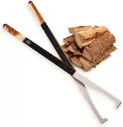 Fire Tong Log Grabber – Extra Long Firewood Claw Tongs for Fireplace, Outdoor Ca