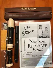 (BRAND NEW) Aulos Alto 509B E Recorder + Nine Note Recorder Method Book