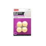 Prestige 25mm Polished Brass Hollow Mushroom Cupboard Knob Card of 4