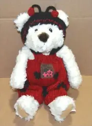 G.A.C. White Plush Ladybug Teddy Bear 13" New