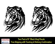 Tiger Rendering Black Vinyl Decal Car Truck Window Laptop Tablet Notebook
