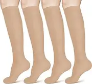 ACWOO Compression Stockings Women and Men, Compression Socks Medical Compression Stockings, Knee Stockings, Women, Thrombosis Stockings, Compression Socks, beige, 2 Paare -S/M