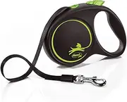 Flexi Black Design Retractable Lead Tape Medium Black/Green 5m