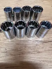 8 PC CRAFTSMAN 1/2" SOCKET SET SAE/METRIC SHALLOW FREE SHIP