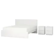MALM bedroom furniture, set of 3, white, Queen