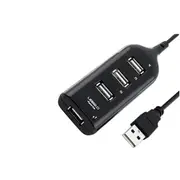 Black USB 2.0 Hi-Speed 4-Port Splitter Hub Adapter For PC Computer 6J13 Drop Shipping