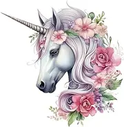 Fabric Panel Unicorn 100% Cotton 8"x8" Quilting Panel Square AM312