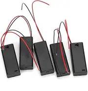 Respicefinem 5pcs AAA x 2 Battery Holder Case Box with Cover and ON/Off Switch Wire Ideal for Providing Stable Battery Supply to Electronic Applications