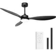 52 Inch Outdoor Ceiling Fan with Lights and Remote, 6 Speeds, Dimmable LED Li...