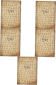 HONMEET 5pcs Yoga Decorations for Home Replaceable Yoga Pose Wall Picture Decorative