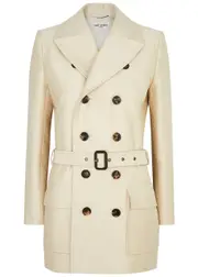 Saint Laurent Saharienne Belted Cotton Jacket - Off White - 40 (UK12 / M) 40 (UK12 / M)