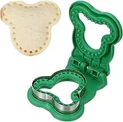 uxcell Crustless Sandwich Cutter, Bear Shape Uncrustable Sandwich Maker Sealer Press Bread Cookie Cutter and Sealer for DIY Breakfast Lunch Afternoon Tea (Green)