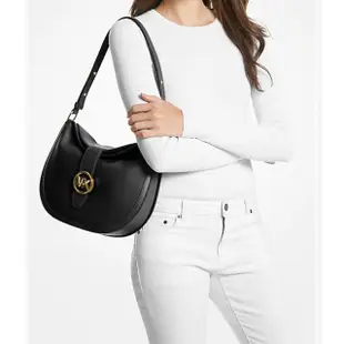 【Michael Kors】專櫃經典款防刮皮革 Gabby系列防刮皮革手提/斜背二用包-黑色(大款 包包挺大請注意尺寸)