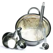 Meal Prep Piece Stainless Steel Set, 4 Measuring Cups and Spoons, 10" Whisk a...