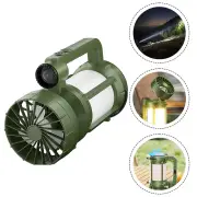 IPRee All-in One Portable Solar Powered Handheld Flashlight Mini Fan Camping Lantern Type-C Charging Built In Battery Tr
