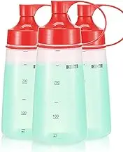 oiununo Squeeze Bottles Wide Mouth - Pack of 3 Condiment Bottle Squeeze BPA free for Chunky Sauces, Resin, Crafts, Condiment Squeeze Bottles 300 mL/10 oz. (Red*3)