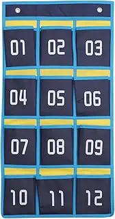 Gadpiparty 12 Pocket Classroom Mobile Phone Pocket Chart Pocket Chart Calculator Holder Hanging Storage Bag for Phones Holder Wall Door Hanging Organizer