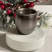 Nora Fleming Faux Gray Moscow Mule Mug Stainless Mini Toothpick Holder-NEW